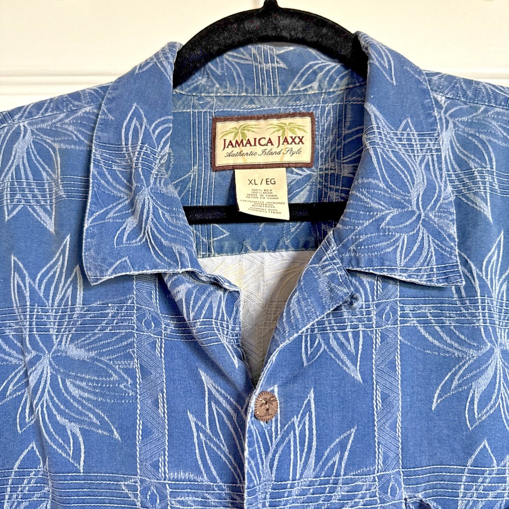 Jamaica Jaxx XL 100% Silk Hawaiian Shirt Tropical Camp‎ Shirt Resort Vacation